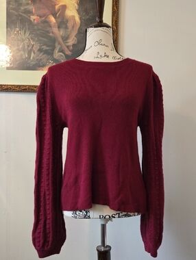 Splendid Deep Red Knit Crewneck Sweater